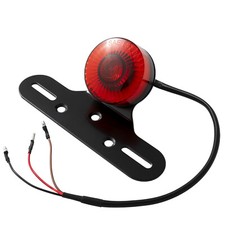 Led Arrière Moto Custom Plaque Immatriculation Feu Rouge A-Pro Noir