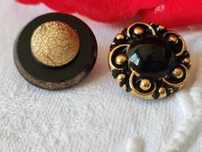 Duo boutons anciens en verre