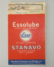 Très ancienne carte routière de France - ESSO ESSOLUBE STANAVO - années 20