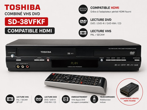 Combiné toshiba 38vfkf - combiné, sd-38vfkf