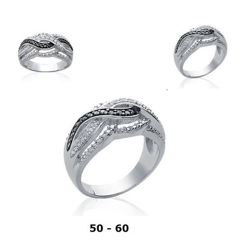 Bague rhodié t56 - bague, entrelaçés