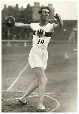 London, Discus Championship won by E. Paulas Vintage silver print Tirage argen