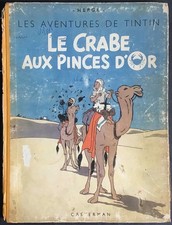 TINTIN Le Crabe aux pinces d’or 4ème plat A23 bis couleurs 1945 État très moyen