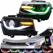 VLAND Phare LED pour Chevrolet Camaro 2014-2015 LS LT SS Avant RGB DRL Lights