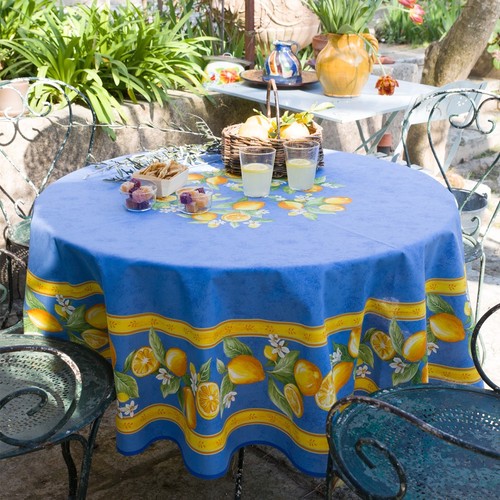 Nappe ronde coton citron