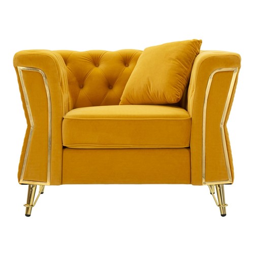 Fauteuil velours capitonné - fauteuil,