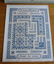 Ancien Protège-cahier Couverture "TRAVAUX MANUELS - POINT DE CROIX"