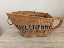 Corbeille Porte bouteille publicitaire osier Vintage 