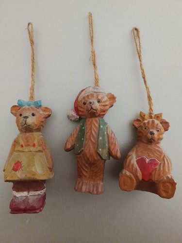 Ours bois sculptés - sculptés, peints