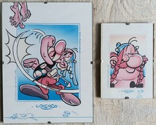 DEUX CADRES SOUS VERRE ASTERIX ET OBELIX - 1991 -