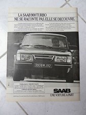 Publicité Saab 900 Turbo 16 1984 advert presse coupure publicitaire