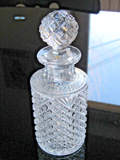 ART DECO - Flacon parfum Verre Cristal  Val Saint Lambert Belgique  Haut 14,5 cm
