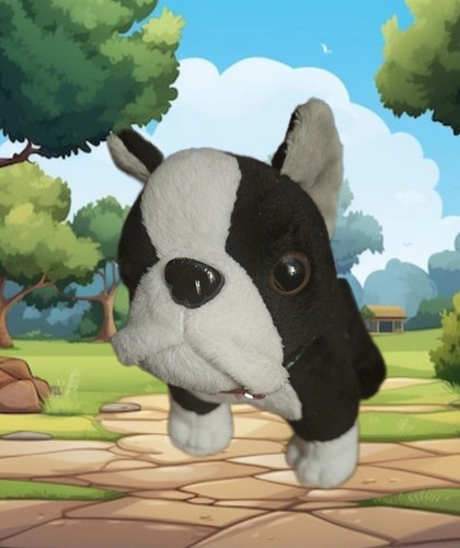 Plush boston terrier looking - plush,