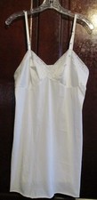 Gilligan & O'Malley Women's Sz 22" M White Lace Sleeping Gown Full Slip Lingerie