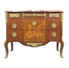 Commode de style Transition marquetée bois de rose XIXème