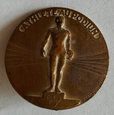 insigne ancien,  JO, sport athlète au podium fab. Fraisse Demey