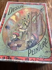 Boite de Dessin & Peinture Vers 1900 Enfant Antique Painting Box