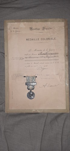 Diplome medaille coloniale - diplome,