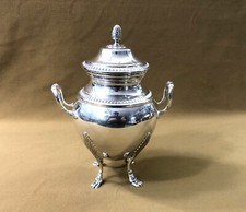 sucrier sur pieds ERCUIS modèle EMPIRE MALMAISON métal argenté Service thé café