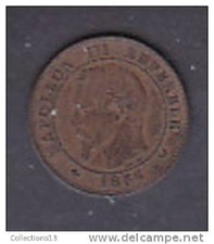 FRANCE - second empire - 2 cts Napoléon - tête nue - bronze - 1856W (154260354)