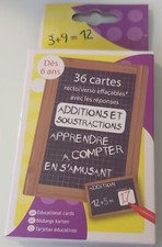 jeu de 36 cartes additions et soustractions, recto/verso effaçables