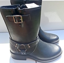 Bottines Mi hautes  En Cuir Neuve Noir