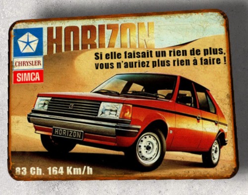 Plaque métal vintage simca - métal,