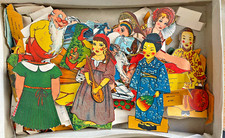 50 sujets carton vintage personnages en costume tenant debout JELP Nantes 1920