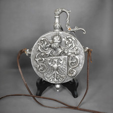 Vintage Poire Gourde à Poudre Ancienne Réservoir Pistolet Étain/Zinc?