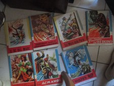 Lot 7 romans italiens illustrés Salgari Caroccio années 50