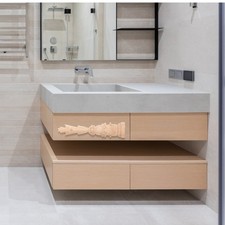  Applique de meubles en bois sculpté, applique de sculpture de colonne romaine