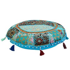 Coussins de sol ronds bleus