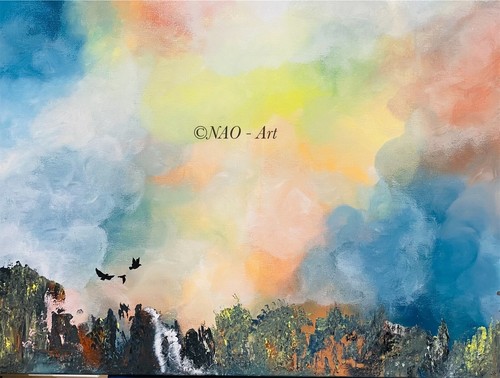 Tableau acrylique sur - , toile