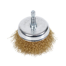 Brosse métallique pour perceuse - 75mm diamètre - Avec tige hexagonale - NTools