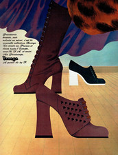 Publicité Advertising 0722  1970    chaussures escarpins Bocage peausserie bross