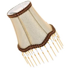  Abat-jour à pampilles européen en tissu, abat-jour en tissu de Base E14 pour