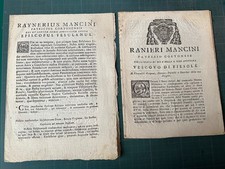 Deux documents de l'évêque de Fiesole Ranieri Mancini 1781 et 1792