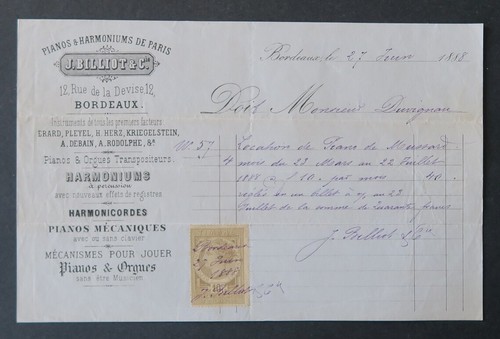 Facture 1888 bordeaux - 1888,