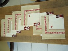 SERVIETTES TABLE COTON COUPLE ALSACIENS ALSACIENNE