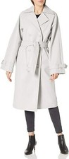 Manteau Trench En Cuir Blanc