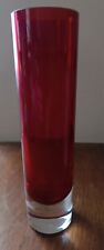 Vase Vintage Rouleau Rouge Sanyu Glass Japon Années 70