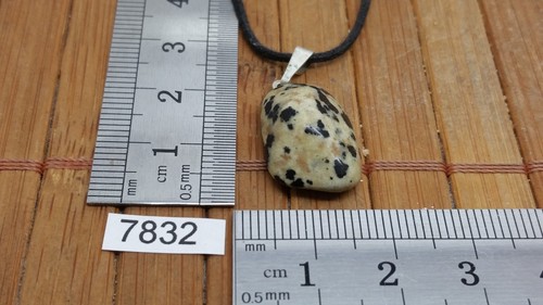 Pendentif jaspe dalmatien - pendentif,