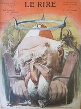 REVUE CARICATURE HUMORISTIQUE LE RIRE de 1905 EMILE COMBES par LEANDRE POULBOT