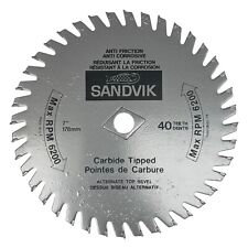 Sandvik 8501 178mm X 16mm 40T TCT Lame de Scie Circulaire pour Bois, Board, PVC