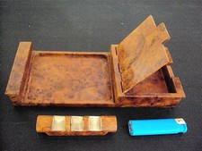 ancien nécessaire de fumeur art déco en thuya début 20 ème