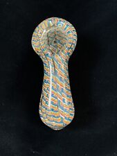 Clear Fumed 3.5” INCH TOBACCO Smoking Pipe Herb bowl Blue Wave Glass Hand Pipes