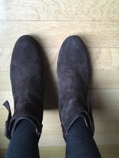 accessoire diffusion Paris Bottines Compensées Velours De Cuir Taupe Taille 40