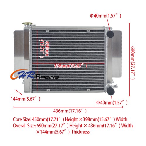 Row radiator for - row,