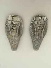 2 têtes crocodile métal, ornement ceinture ? vintage