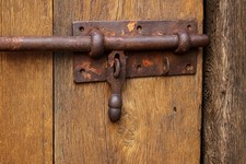 VERROU ANCIEN, ancien verrou cochonnier, targette, loquet, verrou cochon, porte